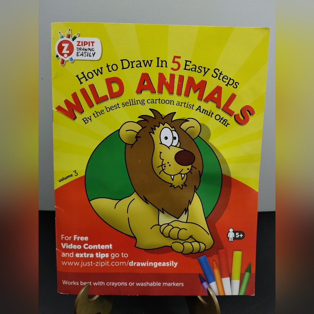 How to Draw in 5 Easy Steps; Wild Animals by Amit Offir